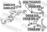 Febest 23603-013 Level Sensor, Front Right (With Bracket, With Link)