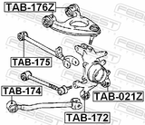 Febest TAB-176Z Bushing, Rear Upper Control Arm