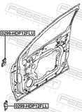 Febest 0299-HDP12FLL Front Left Door Lower Hinge