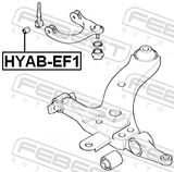 Febest HYAB-EF1 Bushing, Front Upper Control Arm