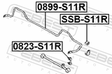Febest 0823-S11R Rear Stabilizer Link / Sway Bar Link