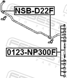 Febest 0123-NP300F Front Stabilizer Link / Sway Bar Link