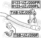 Febest 0123-UZJ200FR Front Right Stabilizer Link / Sway Bar Link