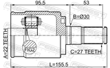 Febest 2211-FBATLH Inner CV Joint Left 22X30X27