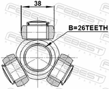 Febest 2116-FY26 Tripod Joint 26X38