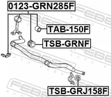 Febest TAB-150F Front Stabilizer Link Bushing