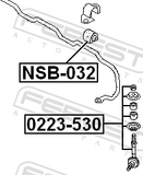 Febest 0223-530 Front Stabilizer Link / Sway Bar Link