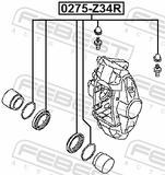 Febest 0275-Z34R Rear Brake Caliper Repair Kit (Set For Two Sides)