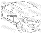 Febest 01102-ASV50 Cable Assembly Tailgate Lock Control