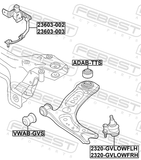Febest 23603-003 Level Sensor, Front Right (With Bracket, With Link)