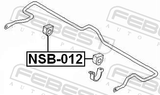 Febest NSB-012 Front Stabilizer Bar Bush D25.5