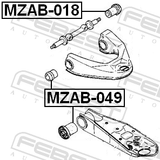 Febest MZAB-049 Bushing, Front Upper Control Arm