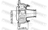 Febest 0411-V75SHA Propshaft CV Joint 35X107