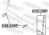 Febest KSB-SORF Front Stabilizer Bar Bush D28