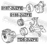 Febest 0188-2UZFE Pulley Idler