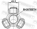 Febest 2716-S80T Tripod Joint 26X43.2