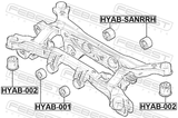 Febest HYAB-001 Rear Differential Bushing
