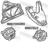 Febest BMM-F25N52RH Front Right Engine Mount