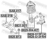 Febest SAB-018 Front Bushing, Front Control Arm