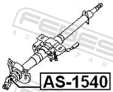 Febest AS-1540 Cross Shaft Joint, Steering Column Shaft 15X40
