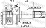 Febest 1810-MOKR Outer CV Joint Rear 20X52.5X25