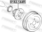 Febest 0182-144R Rear Wheel Hub