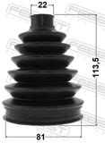 Febest 0317P-JAZZ Boot Outer CV Joint Kit Pvc 81X113.5X22
