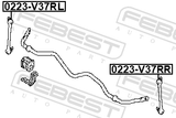 Febest 0223-V37RL Rear Left Stabilizer Link / Sway Bar Link