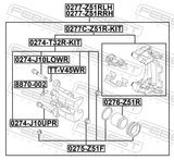 Febest 0275-Z51F Rear Brake Caliper Repair Kit (Set For Two Sides)