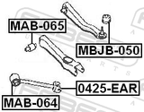 Febest MAB-064 Bushing, Rear Trailing Arm