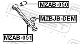Febest MZAB-051 Front Bushing, Lower Control Arm