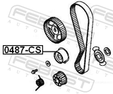 Febest 0487-CS Timing Belt Tensioner Pulley