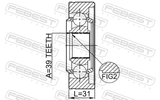 Febest 2011-LASHAR Propshaft CV Joint 39X104