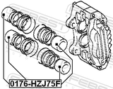 Febest 0176-HZJ75F Front Caliper Piston D42.8