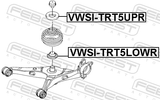 Febest VWSI-TRT5UPR Rear Spring Upper Seat