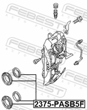Febest 2375-PASB5F Front Brake Caliper Repair Kit (Set For One Side)