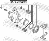Febest 0175-QNC20F Front Brake Caliper Repair Kit (Set For Two Sides)