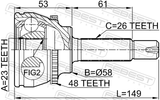 Febest 0110-054A48 Outer CV Joint 23X58X26