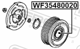 Febest WF35480020 Air Conditioner Bearing 35X48X20