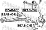 Febest BZAB-037 Bushing Kit, Front Lower Control Arm