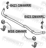 Febest 0423-GM4WRL Rear Left Stabilizer Link / Sway Bar Link
