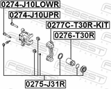 Febest 0274-J10UPR Rear Caliper Slide Pin