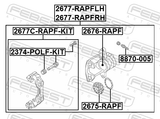 Febest 2677C-RAPF-KIT Front Brake Caliper Bracket Carrier (With Slide Pins)
