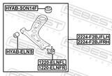 Febest 1220-ELNFL Front Lower Ball Joint Left