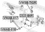 Febest VWSB-TIGR Rear Stabilizer Bar Bush D18