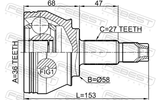 Febest 2010-KL Outer CV Joint 36X58X27