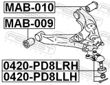Febest MAB-009 Front Bushing, Lower Control Arm