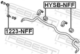 Febest HYSB-NFF Front Stabilizer Bar Bush D26.8