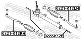 Febest 0221-K12RH Steering Tie Rod End