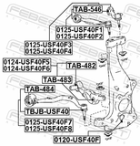 Febest 0125-USF40F4 Front Left Rod